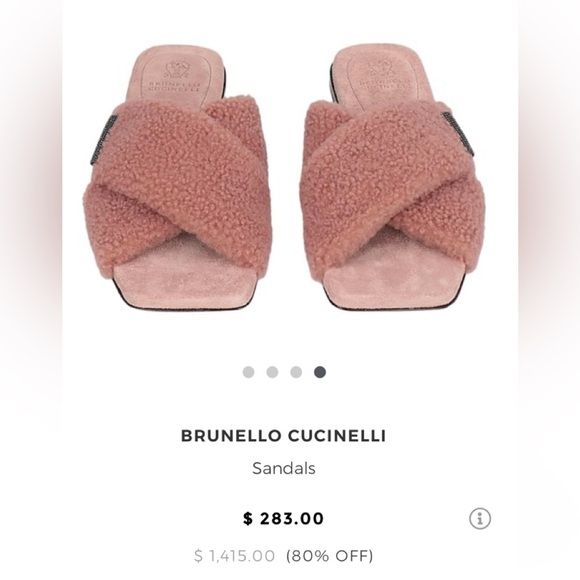 Brunello Cucinelli shearling slides sz 40 worn only handful of times $1415 EUC - Picture 2 of 10